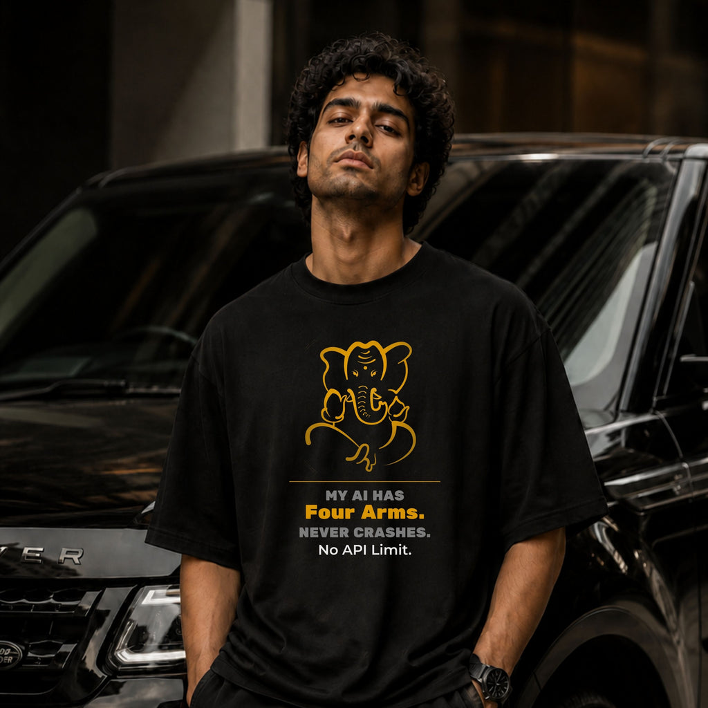 My AI Has Four Arms Never Crashes | Oversized T-Shirt