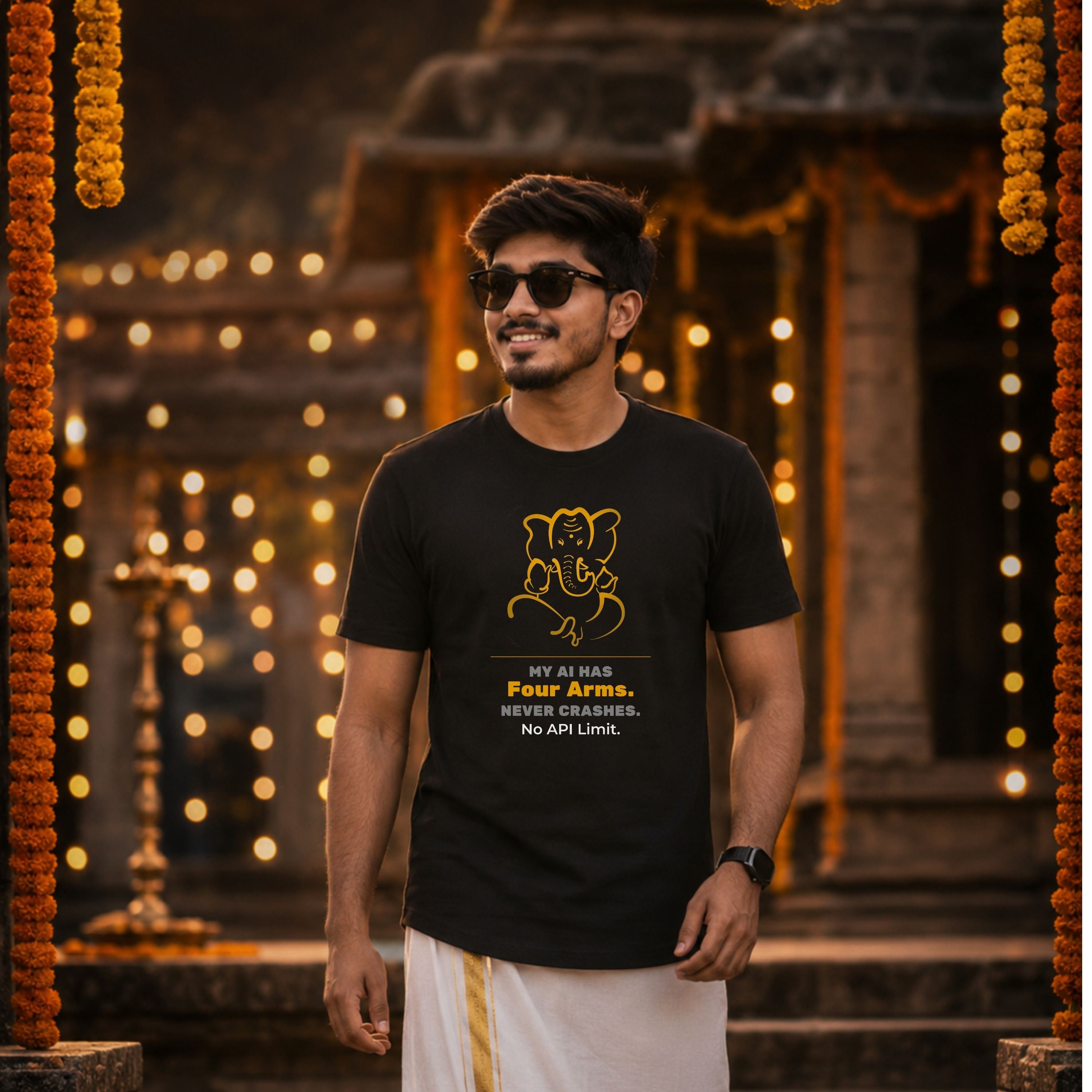 My AI Has Four Arms Never Crashes | Oversized T-Shirt