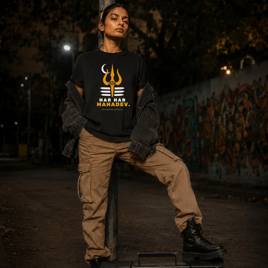 Har Har Mahadev Om Namah Shivaya | Oversized T-Shirt