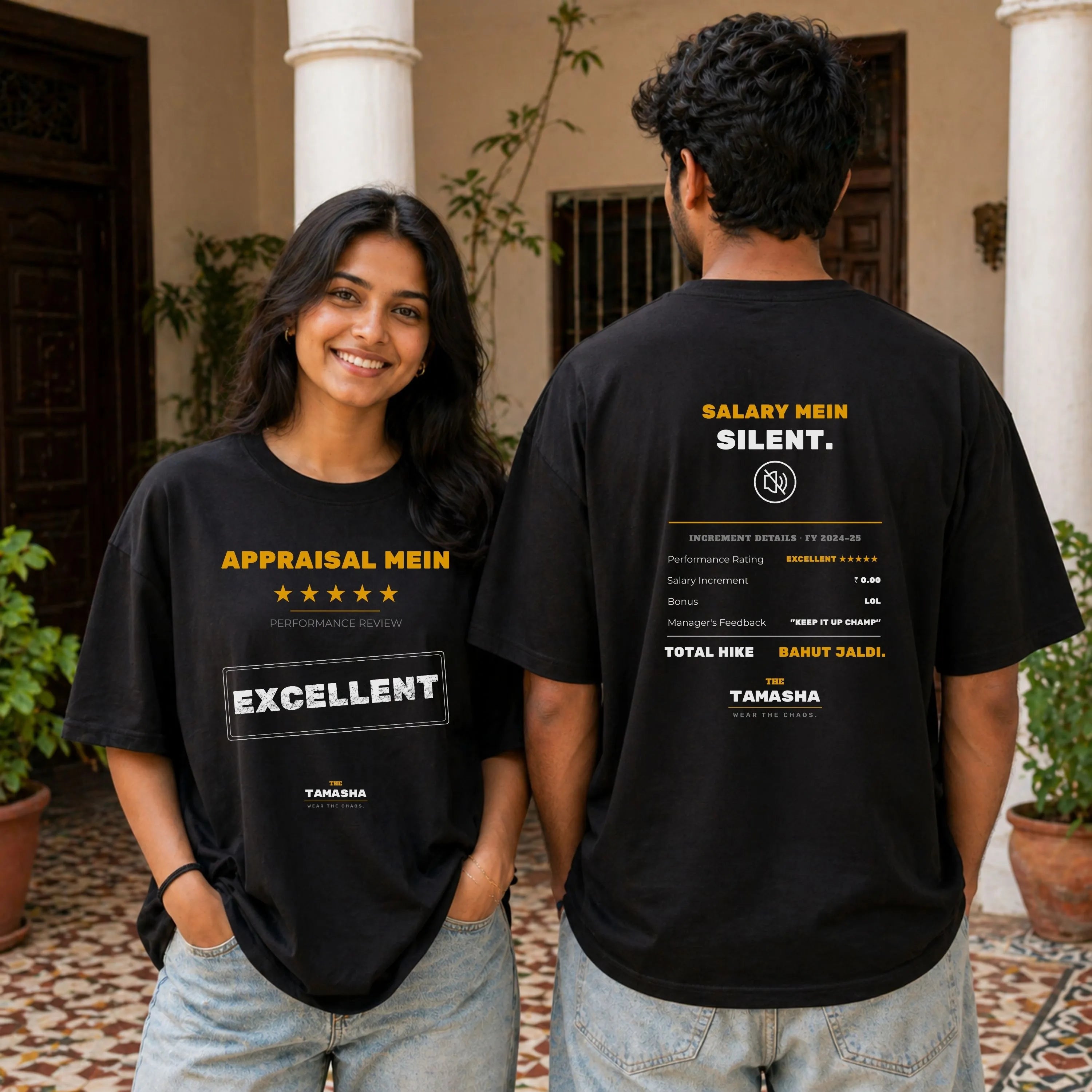 Appraisal Mein Excellent. Salary Mein Silent. | Oversized T-Shirt