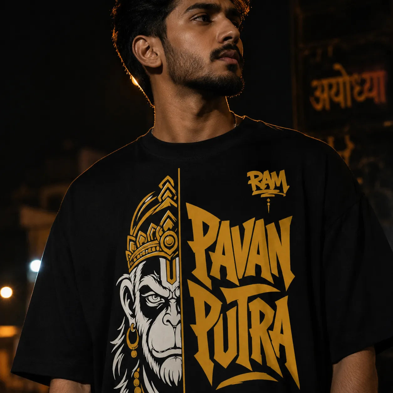 Pavan Putra Hanuman. | Oversized T-Shirt