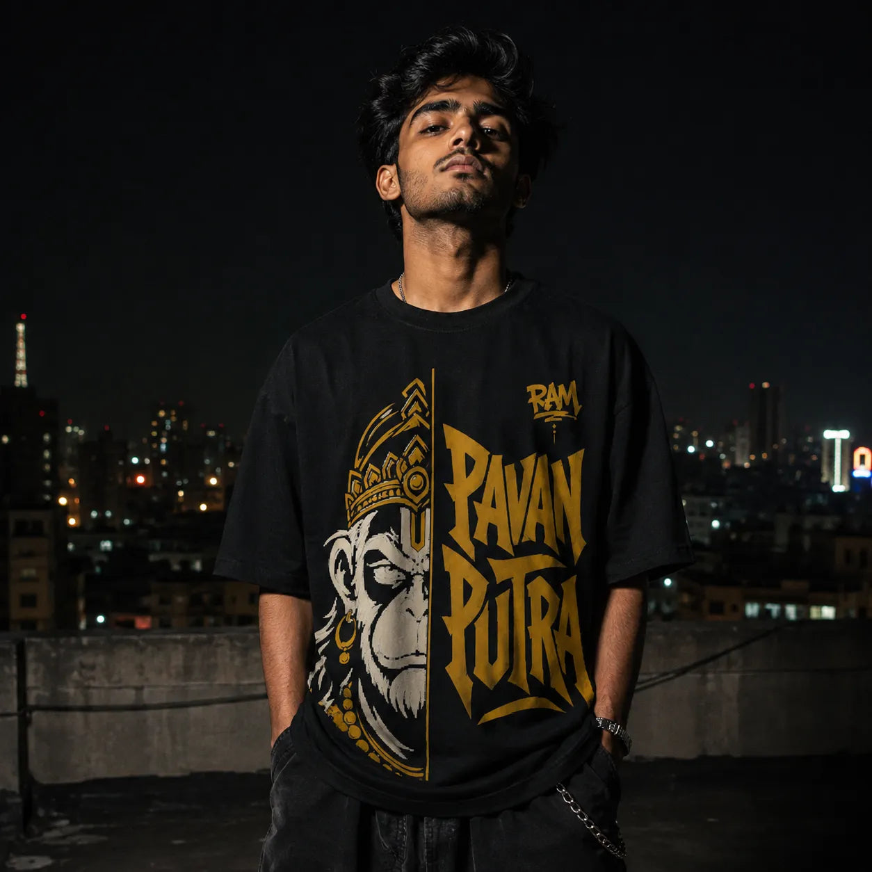 Pavan Putra Hanuman. | Oversized T-Shirt