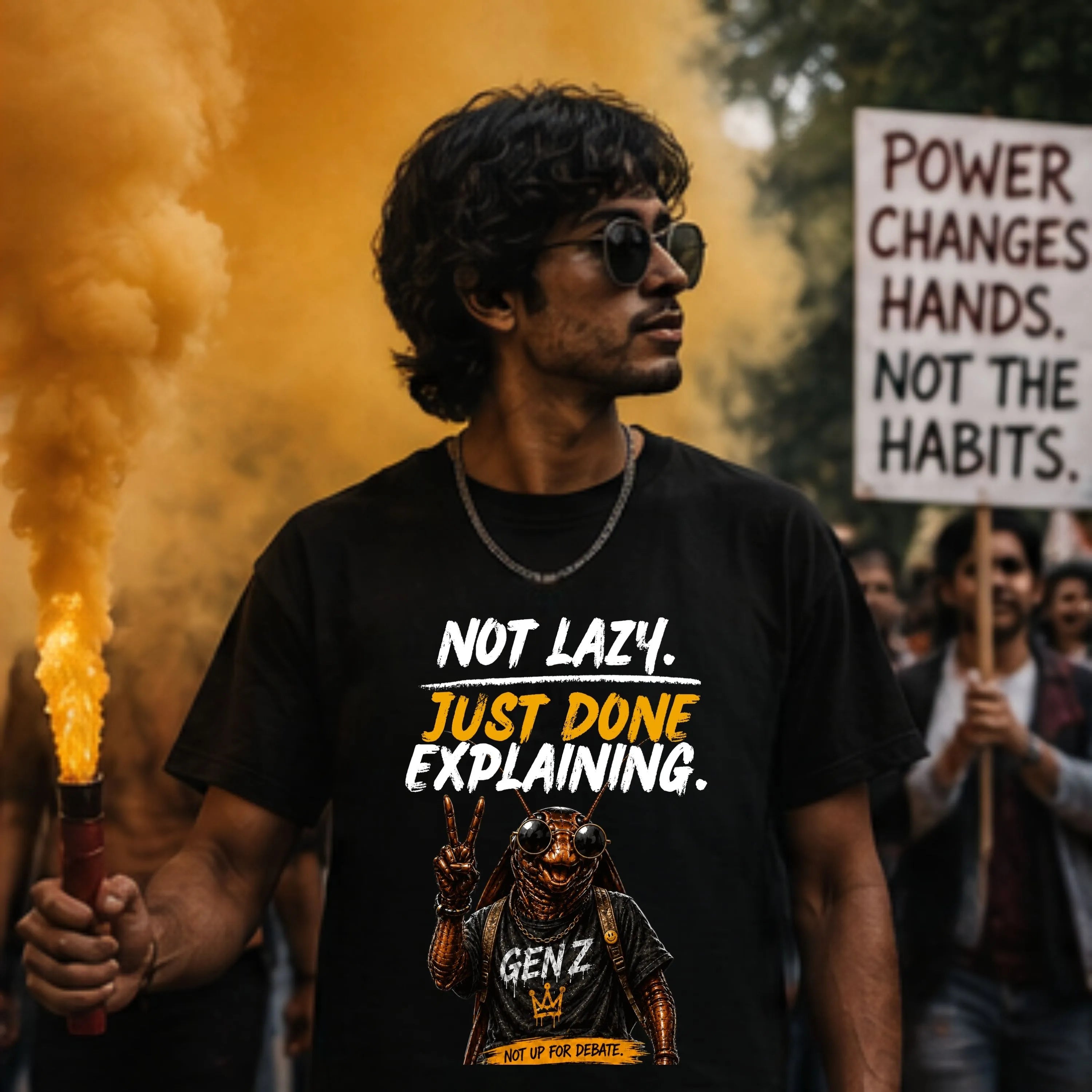 Not Lazy. Just Done Explaining. | Oversized T-Shirt [hero:protest]