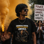 Chronically Online. Constitutionally Awake. | Oversized T-Shirt [hero:protest]