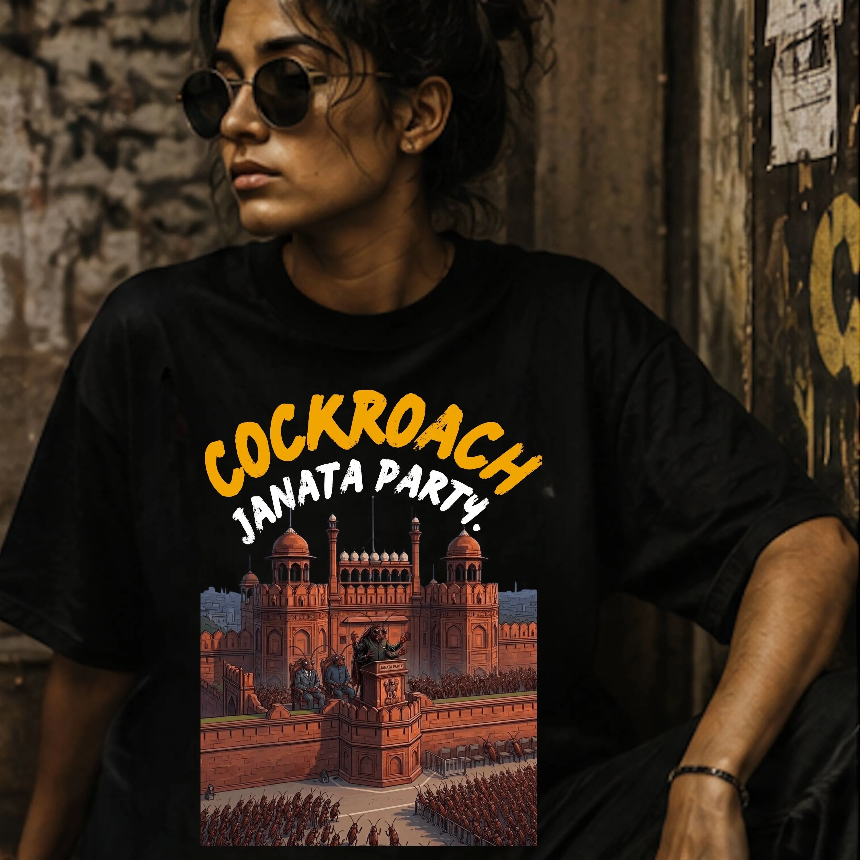 Cockroach Janata Party. | Oversized T-Shirt[hero:genz]