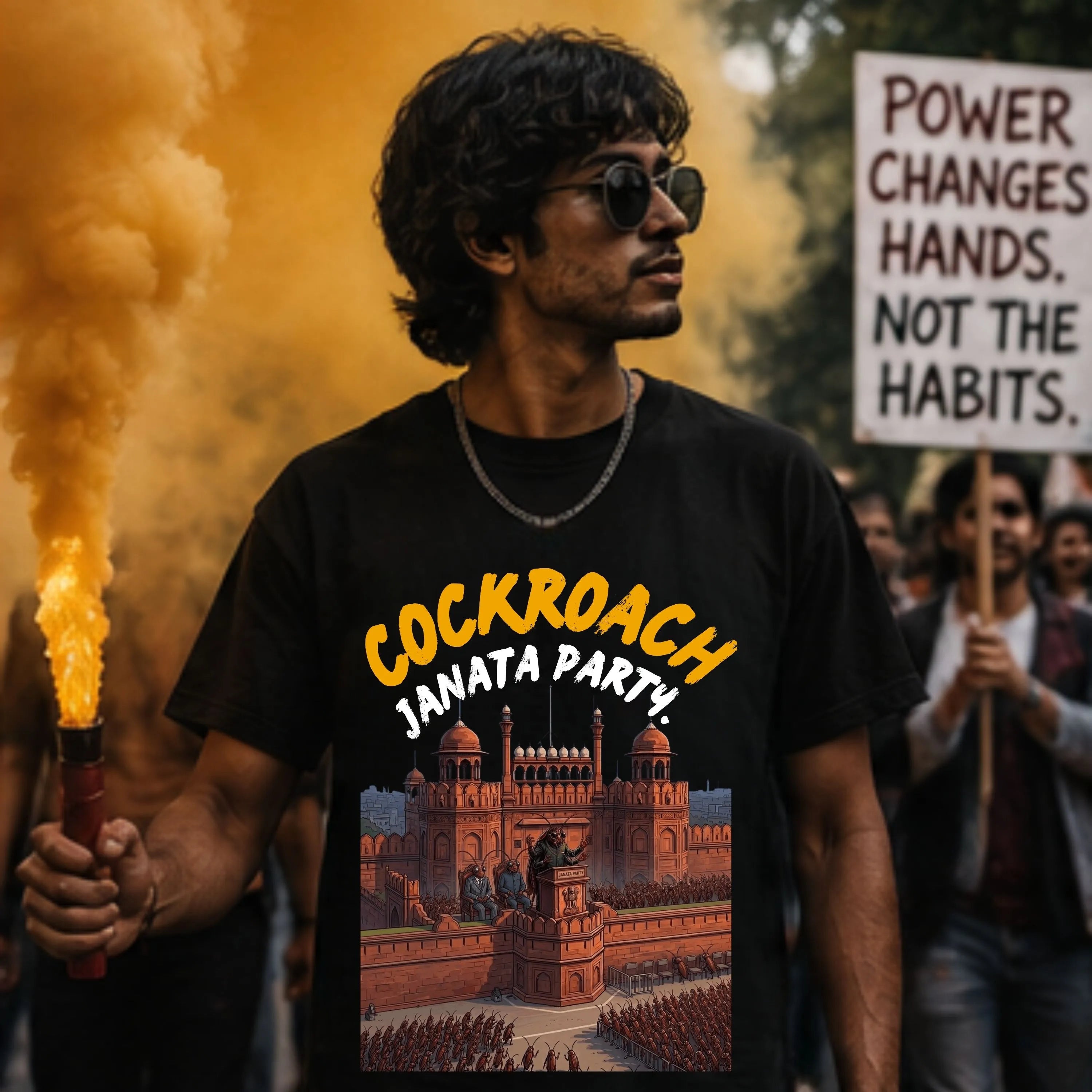 Cockroach Janata Party | Oversized T-Shirt[hero:protest]