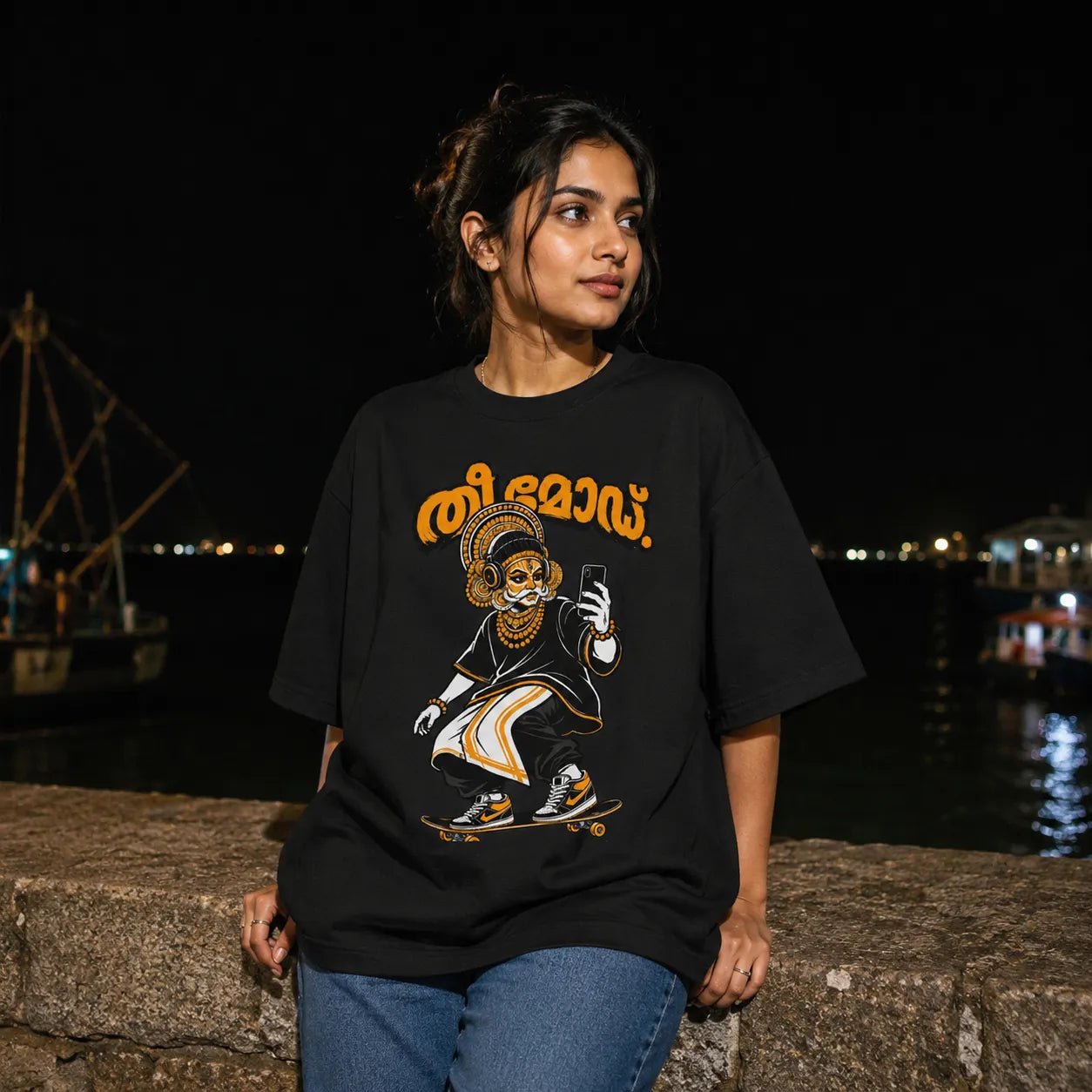 Daivam Moves Different. | Oversized T-Shirt | v-9hGh1CGPaVZW0sALNR4qubTRrA3c8XKa | The Tamasha