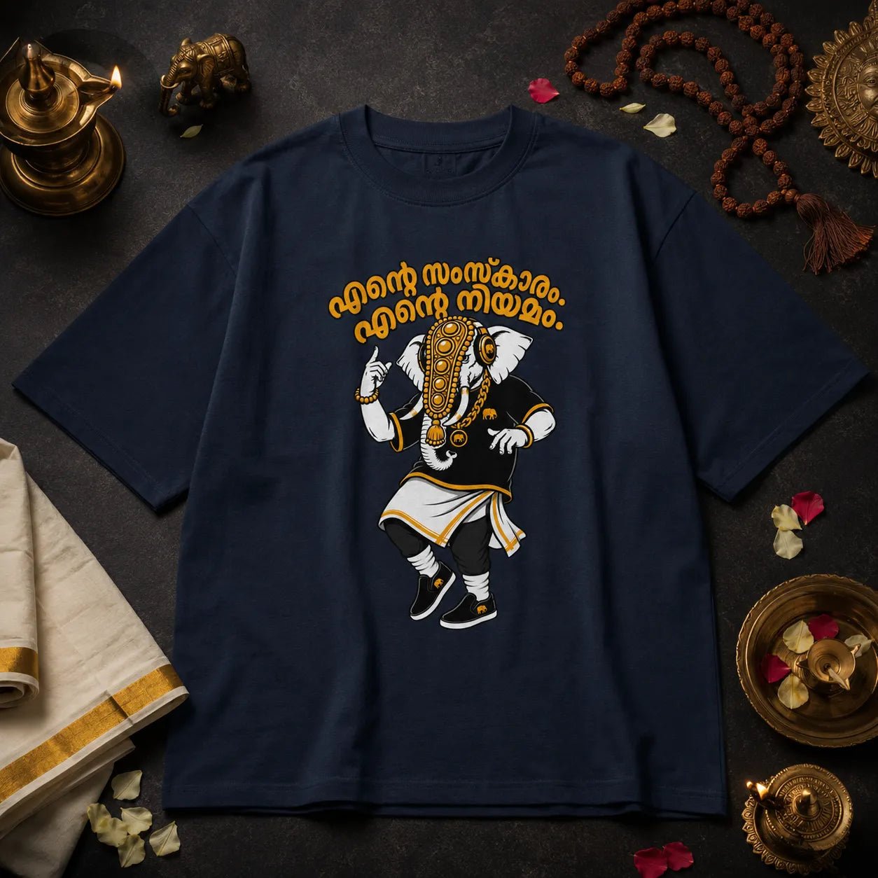 Ente Samskaram. Ente Niyamam. | Oversized T-Shirt | v-9hGh1CGPaVZW0sALNhcqubTRrA3c8Xue | The Tamasha