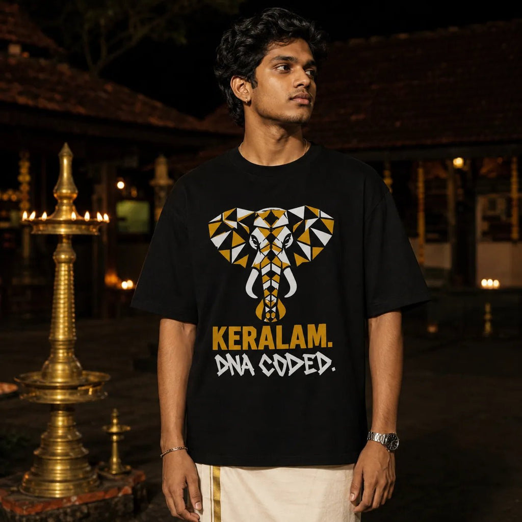 Keralam. DNA Coded. | Oversized T-Shirt | v-9hGh1CGPaVZW0sALNhchubTRrA3c83Gf | The Tamasha
