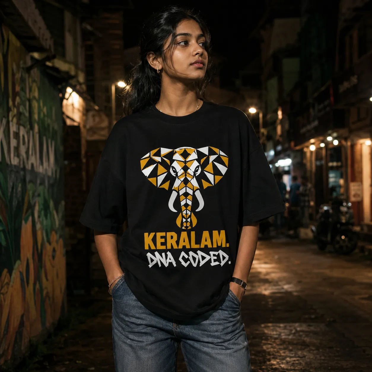 Keralam. DNA Coded. | Oversized T-Shirt | v-9hGh1CGPaVZW0sALNhchubTRrA3c83Gf | The Tamasha