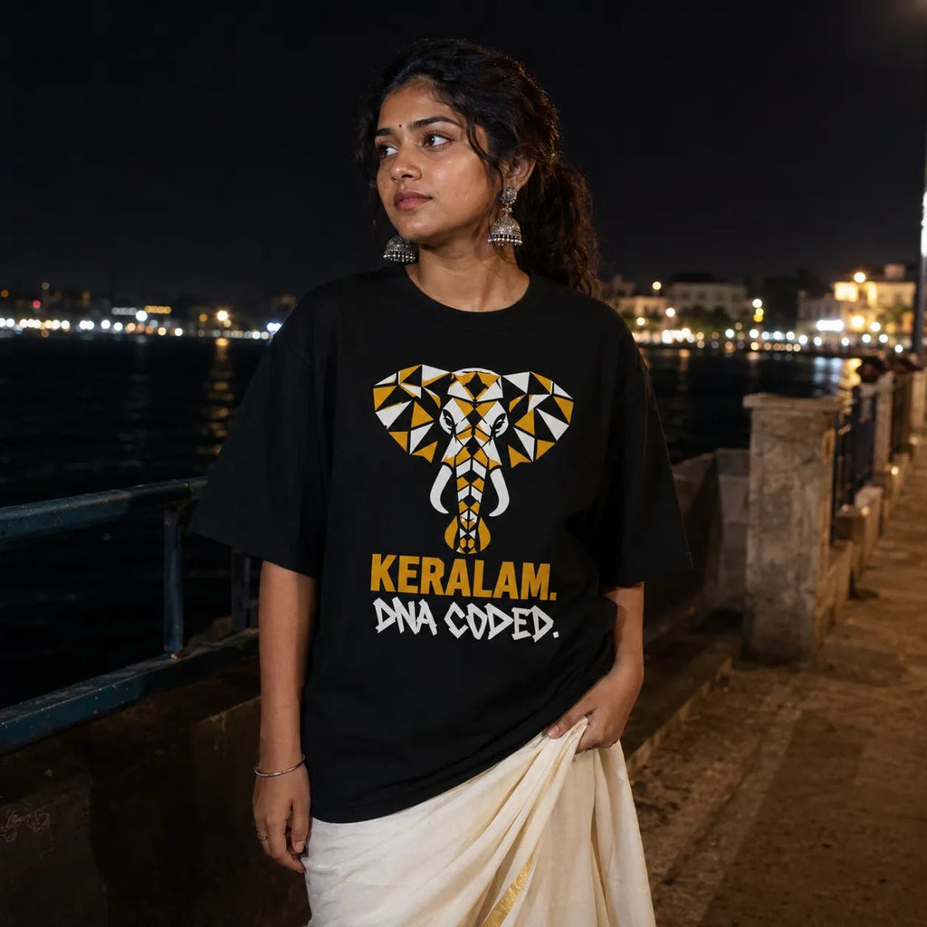 Keralam. DNA Coded. | Oversized T-Shirt | v-9hGh1CGPaVZW0sALNhchubTRrA3c83Gf | The Tamasha